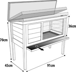 Flamingo FLAMINGO Klatka dla królika Bunny 90, 91x45x70 cm, brązowa 2