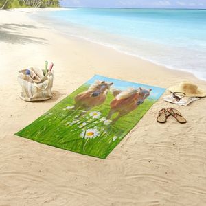 Good Morning Good Morning Ręcznik plażowy HORSES, 75x150 cm, kolorowy 1