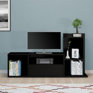 Homemania Homemania Szafka pod TV Sumatra, 120x30x30/65 cm, czarna 1