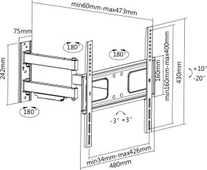 GoGEN Uchwyt ścienny DRZAKTURNL3 32'' - 55'' 2