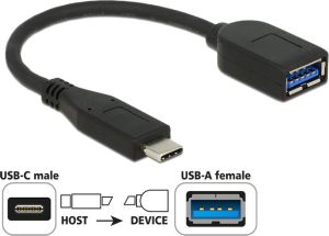Adapter USB Digitus USB-C - USB Czarny  (65684) 1