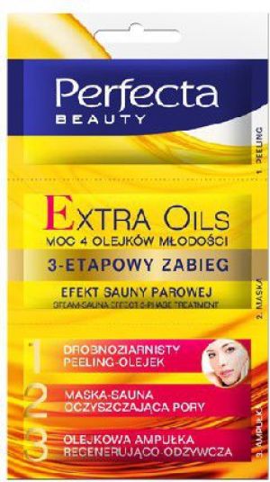 Perfecta Dax Beauty Extra Oils Maseczka 3-etapowy zabieg Efekt Sauny Parowej 13ml 1