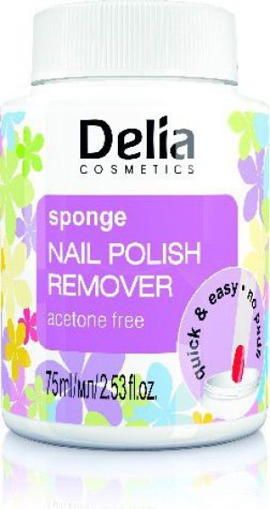 Delia Cosmetics Zmywacz do paznokci z gąbką bez acetonu 75ml 1