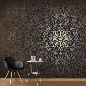Artgeist Fototapeta - Mandala : Kolor - złoty, Rozmiar - 200 x 140 1