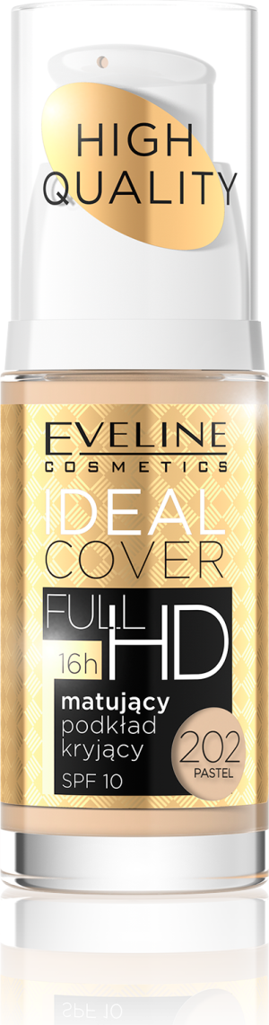 Eveline Podkład Ideal Cover Full HD matująco-kryjący nr 202 Pastel 30ml 1