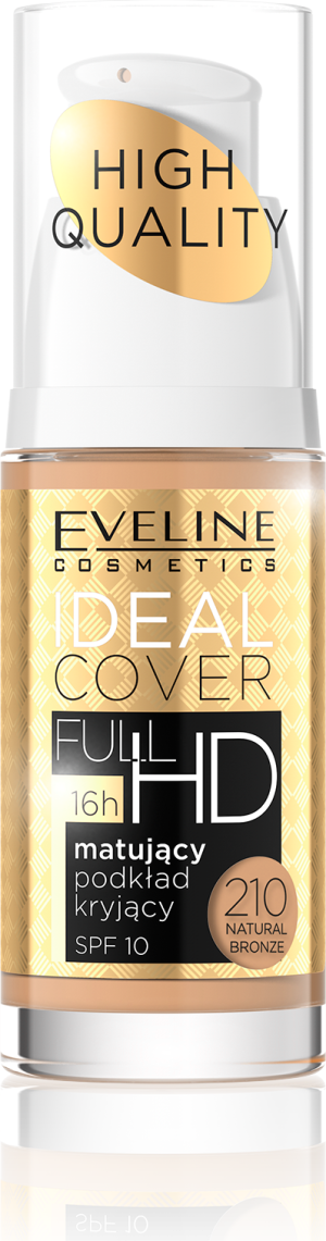 Eveline Podkład Ideal Cover Full HD matująco-kryjący nr 210 Natural Bronze 30ml 1