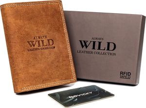 Always Wild Pionowy, składany portfel męski z zewnętrzną kieszonką na kartę Always Wild Nie dotyczy 1