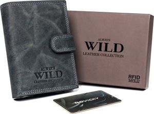 Always Wild Pionowy, zapinany portfel męski z zewnętrzną kieszonką na kartę Always Wild Nie dotyczy 1