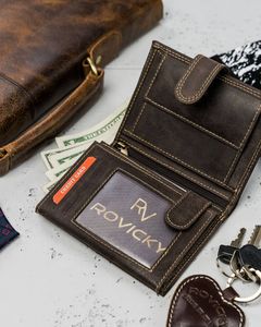 Always Wild Pionowy, zapinany portfel męski z zewnętrzną kieszonką na kartę Always Wild Nie dotyczy 5