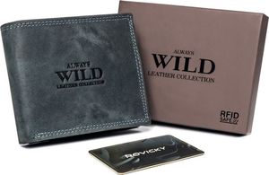 Always Wild Poziomy, składany portfel męski z zewnętrzną kieszonką na kartę Always Wild Nie dotyczy 1