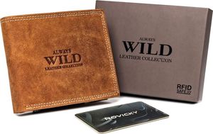 Always Wild Poziomy, składany portfel męski z zewnętrzną kieszonką na kartę Always Wild Nie dotyczy 1