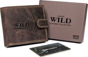 Always Wild Poziomy, zapinany portfel męski z zewnętrzną kieszonką na kartę Always Wild Nie dotyczy 1