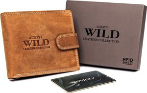 Always Wild Poziomy, zapinany portfel męski z zewnętrzną kieszonką na kartę Always Wild Nie dotyczy 1