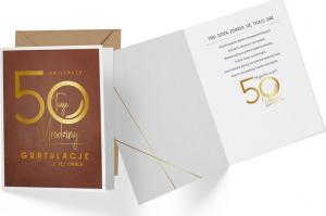 KUKARTKA Karnet 50 Urodziny, brązowe V-012 1