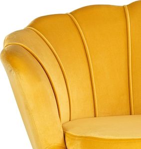 Szchara FOTEL MUSZELKA ŻÓŁTY WELUROWY STYL SKANDYNAWSKI 11
