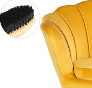 Szchara FOTEL MUSZELKA ŻÓŁTY WELUROWY STYL SKANDYNAWSKI 3