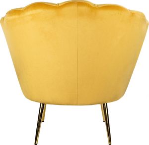 Szchara FOTEL MUSZELKA ŻÓŁTY WELUROWY STYL SKANDYNAWSKI 6
