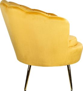 Szchara FOTEL MUSZELKA ŻÓŁTY WELUROWY STYL SKANDYNAWSKI 7