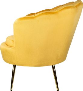 Szchara FOTEL MUSZELKA ŻÓŁTY WELUROWY STYL SKANDYNAWSKI 8