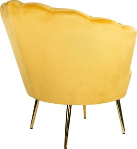 Szchara FOTEL MUSZELKA ŻÓŁTY WELUROWY STYL SKANDYNAWSKI 9