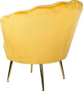 Szchara FOTEL MUSZELKA ŻÓŁTY WELUROWY STYL SKANDYNAWSKI 10