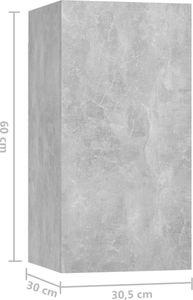 vidaXL 4-cz. zestaw szafek TV, szarość betonu, płyta wiórowa 7