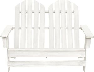 vidaXL 2-osobowe krzesło ogrodowe Adirondack, jodłowe, białe 2