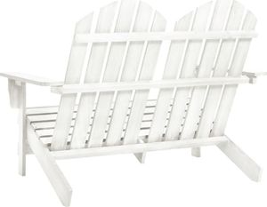 vidaXL 2-osobowe krzesło ogrodowe Adirondack, jodłowe, białe 4