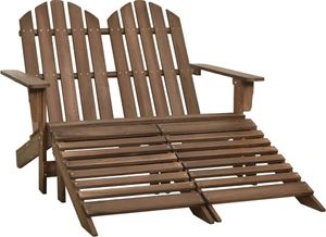 vidaXL 2-osobowe krzesło ogrodowe Adirondack z podnóżkiem, jodłowe 1