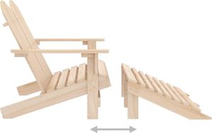 vidaXL 2-osobowe krzesło ogrodowe Adirondack z podnóżkiem, jodłowe 5
