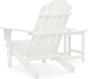 vidaXL Krzesło ogrodowe Adirondack ze stolikiem, jodłowe, białe 4