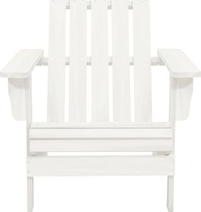 vidaXL Krzesło ogrodowe Adirondack ze stolikiem, jodłowe, białe 6