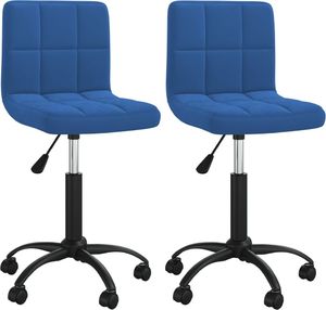 vidaXL Obrotowe krzesła stołowe, 2 szt., niebieskie, aksamitne 1