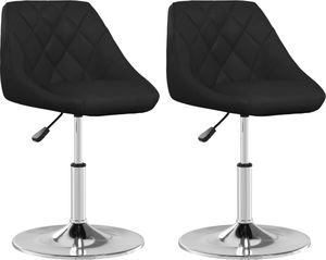 vidaXL Krzesła stołowe, 2 szt., czarne, sztuczna skóra 1