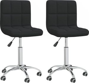 vidaXL Obrotowe krzesła do jadalni, 2 szt., czarne, tkanina 1