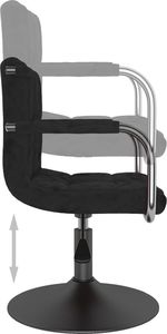 vidaXL Obrotowe krzesła stołowe, 2 szt., czarne, aksamitne 6