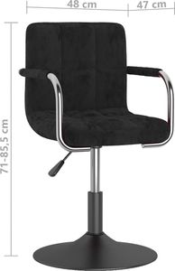 vidaXL Obrotowe krzesła stołowe, 2 szt., czarne, aksamitne 8