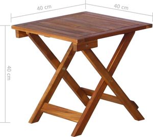 vidaXL Ogrodowy leżak ze stolikiem i poduszką, lite drewno akacjowe 10