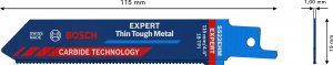 Bosch Brzeszczot do piły szablastej EXPERT 'Thin Tough Metal' S 522 EHM, 1 szt. 4