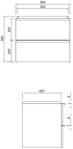 Cersanit S522-021 SZAFKA PODUMYWALKOWA VIRGO 60 SZARA UCHW CZARNY ZMONT. // CER.VIRGO-60-SZARA-UCH-CZ 4