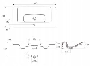 Umywalka Cersanit K11-2324 UMYWALKA MEBLOWA MILLE 100X40 BOX CERSANIT // CE.KRMIL.U-1000-MEBL 4