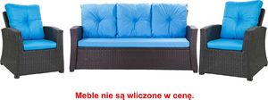 Setgarden Zestaw poduszek na meble ogrodowe rattanowe dla 5 osób rozmiar 168/52 1