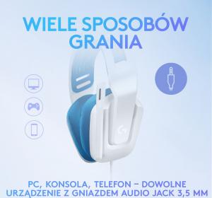 Słuchawki Logitech G335 Białe (981-001018) 3