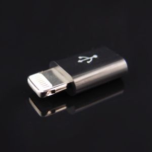 Adapter USB PowerNeed Lightning - microUSB Czarny  (I5M) 2