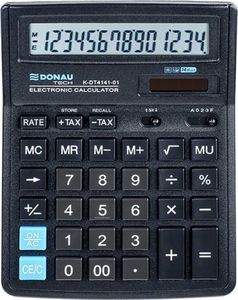 Kalkulator Donau Kalkulator biurowy DONAU TECH, 14-cyfr. wyświetlacz, wym. 199x153x31 mm, czarny 1