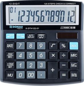 Kalkulator Donau Kalkulator biurowy DONAU TECH, 12-cyfr. wyświetlacz, wym. 136x134x28 mm, czarny 1