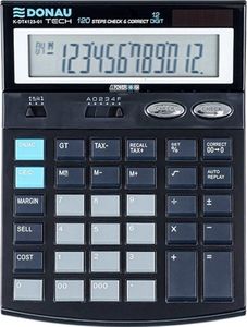 Kalkulator Donau Kalkulator biurowy DONAU TECH, 12-cyfr. wyświetlacz, wym. 186x142x39 mm, czarny 1