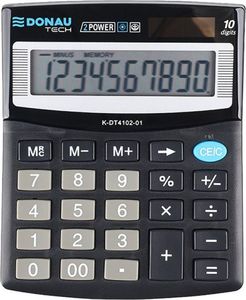 Kalkulator Donau Kalkulator biurowy DONAU TECH, 10-cyfr. wyświetlacz, wym. 125x100x27 mm, czarny 1