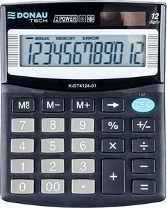 Kalkulator Donau Kalkulator biurowy DONAU TECH, 12-cyfr. wyświetlacz, wym. 125x100x27 mm, czarny 1