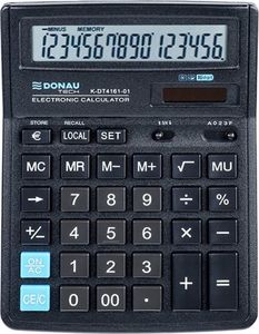 Kalkulator Donau Kalkulator biurowy DONAU TECH, 16-cyfr. wyświetlacz, wym. 199x153x31 mm, czarny 1